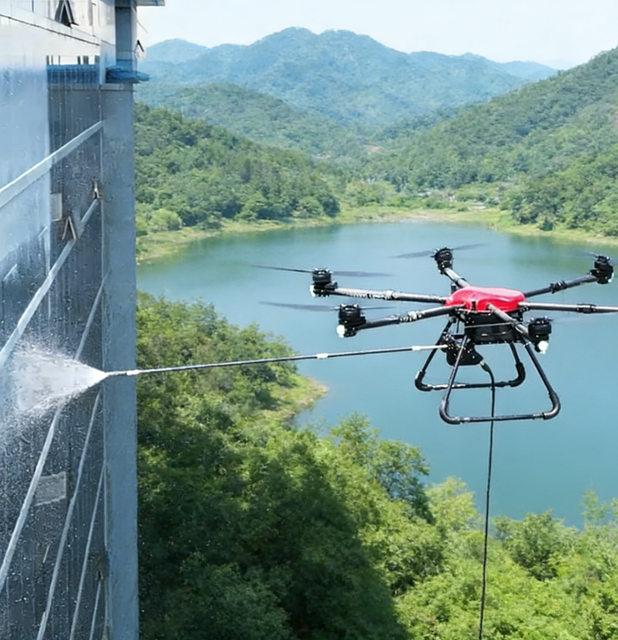 Commercial Drone Building Cleaning Drone High Payload Long Flight With LED Lights for Safe Work