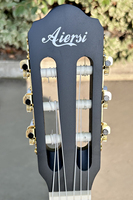 Aiersi 34 inci Linden gitar klasik kayu senar nilon untuk pemula Matte selesai dengan warna hitam untuk dijual