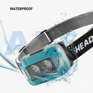 ไฟหน้า LED แบบชาร์จไฟได้แบบพกพา, เซ็นเซอร์ตรวจจับการเคลื่อนไหวกันน้ำ IP44 Beam-188LM น้ำท่วมปรับได้สำหรับการวิ่ง/ปีนเขา/ตั้งแคมป์ - Product Image 1