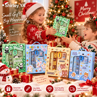 Ensemble de papeterie de Noël pour enfants, 6 pièces, fournitures scolaires, carnet, crayon, porte-clés, ensemble de cadeaux de Noël, vente en gros