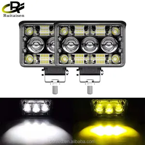 Lampu Kerja LED 5 Inci Dua Warna Lampu Spot Led Bar untuk Mobil Pickup Offroad Lada 4X4 Uaz ATV Lampu Berkendara Otomatis 12V 24V