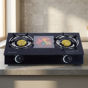 Cocina de Gas Independiente de 2 Quemadores con Encendido Electrónico y Control por Perilla, Vidrio Templado de 6mm, para Hogar, Hotel y Exteriores - Product Image 4
