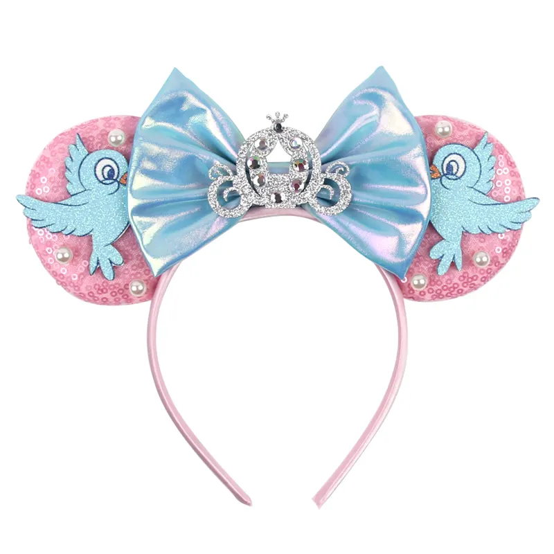 Nieuwe Cartoon Muis Oren Hoofdband Pailletten Strikjes Meisje Volwassen Kids Festival Carnaval Party Cosplay Haaraccessoires Prinses Haarband