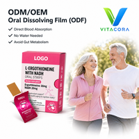 NAD+ Ergothioneine Bandes de film oral à dissolution rapide OEM ODM Complément anti-âge antioxydant Marque privée Dissolution rapide