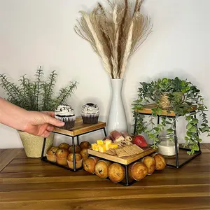 Pine Wood Set Cupcake Stand Cake Platform Plant Pedestal Dessert Display Retail Food Display Set Of 4 Timber Wood Riser