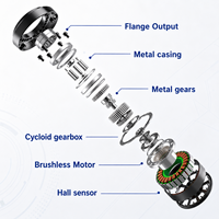 Moteur à joint cycloïdal sans balais 78,7 mm, couple de pointe 52 Nm, 200 W, 48 tr/min, 36 V, capteur Hall intégré, faible jeu, couple élevé, pour articulation robotique