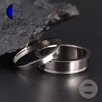 Gentdes Jewelry Großhandel Hochwertige Single Groove 8MM Silber Titan Blank Ring für kunden spezifisches Inlay für Eheringe
