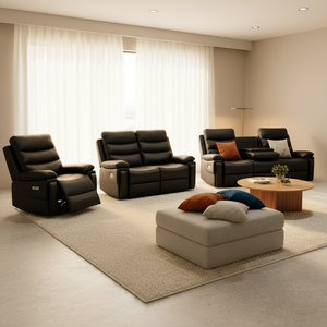 New faux leather modular convertible upholstered tufted recliner <b>sofa</b> set, with <b>sponge</b> filling, suitable <b>for</b> home theater - Product Image 2