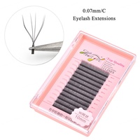 Nouveau produit Yy Extensions de cils en forme de W 0,07 mm Soie PBT coréenne Noir naturel Fait à la main Longue courbure naturelle Faux cils