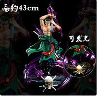 Anime One Piece GK Monkey D Luffy Roronoa Zoro Vinsmoke Sanji figura de acción con LED colección estatua modelo niños Juguetes
