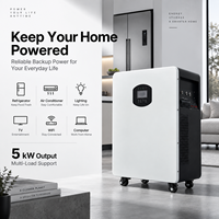 Station d'alimentation portable 16 kWh, 10 kWh, 5 kWh pour le stockage d'énergie domestique, batterie au lithium intégrée, onduleur solaire hybride 5 kW, tout-en-un ESS