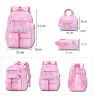 Ensemble de trois pièces best-seller transfrontalier : Sac à dos en nylon respirant et imperméable avec motif papillon bleu violet