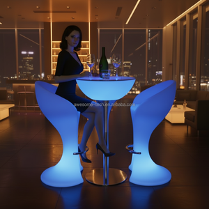 Disco Ktv Dj Entertainment Round Led Glow Top <strong>Poseur</strong> <strong>Table</strong> - Product Image 4