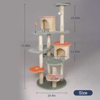 Nouveau design de mode à triple plateforme maison pour chat, maison pour chat, cadre d'escalade en flanelle, tour d'arbre à chat coloré, jouet avec coussin