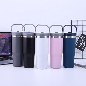 Custom Logo Double Wall Vacuum Insulated Stainless Steel Water Tumbler <b>with</b> Handle 304 Food Grade for Home Kitchen - Product Image 4