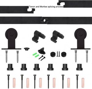 Juego de Herrajes para Puerta Corredera WEKIS, Juego de Rodillos en Forma de T con Rodillos Negros Resistentes, Acero Duradero, Latón, Cocina al Aire Libre - Product Image 2