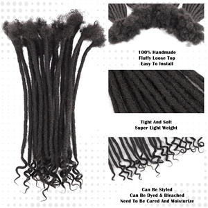 Vast Source Factory Serrures pour femmes <span class=keywords><strong>Dreads</strong></span> Extensions Cheveux humains Loc Extensions avec extrémités bouclées - Product Image 5