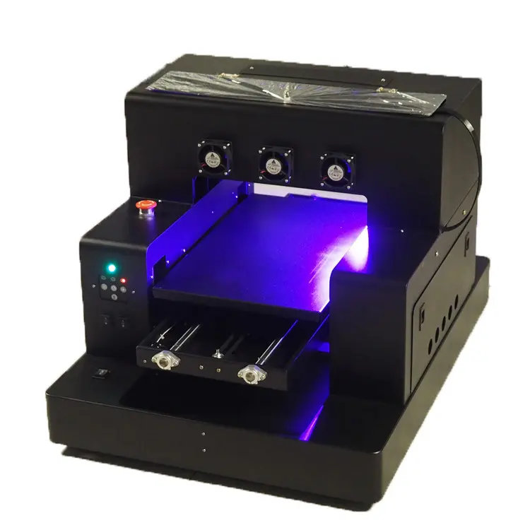 เครื่องพิมพ์อิงค์เจ็ท UV A3อัตโนมัติบนขวดแก้วไม้โลหะอะคริลิคหนังพิมพ์ A3เครื่อง UV Flatbed
