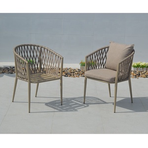 Backyard Furniture Patio Set <b>Outside</b> Aluminum Dining Tables and Rope Chairs - Product Image 5