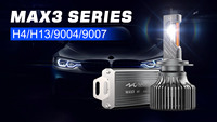 Faros Delanteros LED Automáticos de Luz Alta DRL 6500K Serie D 12V 6500LM IP68 Impermeables, Bombillas de Proyector Láser de Ajuste Universal
