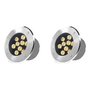 9W LED Recessed <b>Floor</b> <b>Lamp</b> With Cold Or Warm Light Options, Stainless Steel Outdoor Garden Lighting, IP65 Waterproof, 50000-Hour - Product Image 3