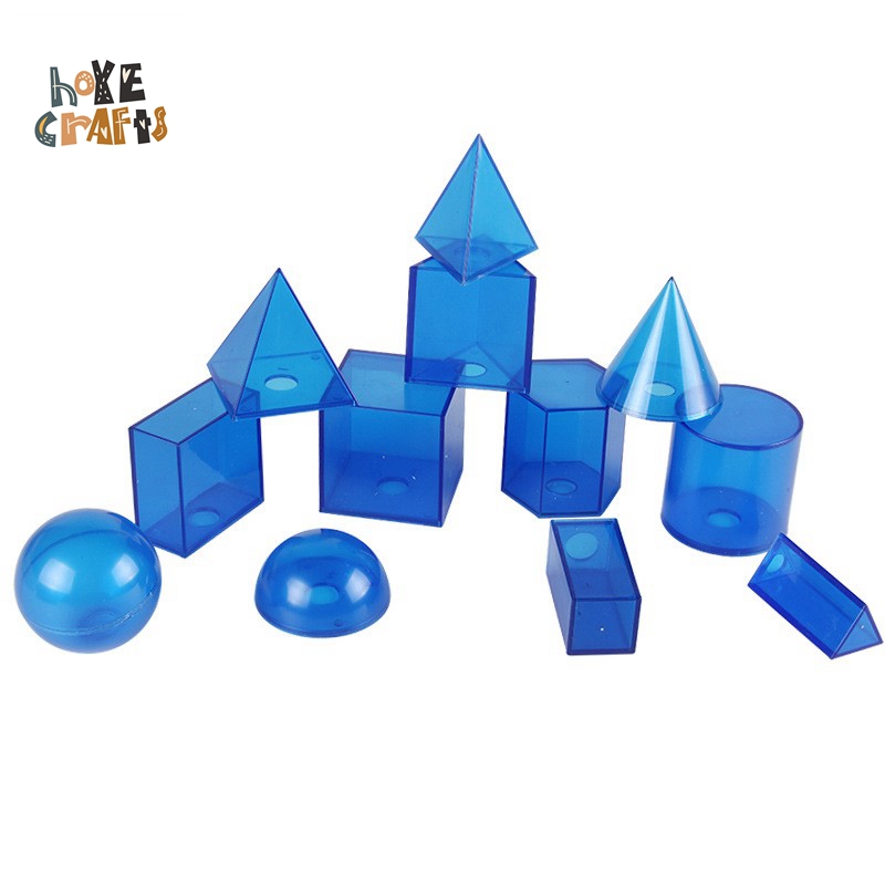 Пластиковые строительные блоки Hoye crafts в сборе, вспомогательное геометрическое обучение, 12 шт., Геометрическая модель