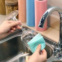 Serviettes jetables en tissu non-tissé de polyester lavables, non pelucheuses, pour cuisine et ménage, faciles à nettoyer, résistantes aux taches d'huile