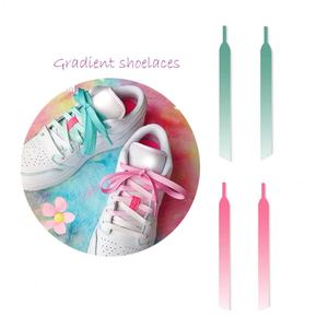Cordones de Zapatos Deportivos Personalizados Azules, Cordones Planos con Degradado Impreso, Cordones Coloridos de Poliéster para Zapatos - Product Image 2