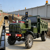 Véhicule agricole tout-terrain diesel sur chenilles avec pompe et moteur, benne basculante 4 roues haute performance pour routes montagneuses complexes