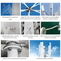 Mini turbine éolienne verticale de bonne qualité, 1000w, 2000w, 3000w, avec certificat Ce