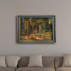 Reproducción del Cuadro Bosque de <span class=keywords><strong>Ivan</strong></span> Ivanovich Shishkin, Impresión en Lienzo de Alta Resolución con Marco, Estilo Art Deco, Ecológico y con Protección UV - Product Image 2