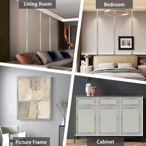 Bande de finition en métal <span class=keywords><strong>pour</strong></span> moulures, bande en acier inoxydable <span class=keywords><strong>pour</strong></span> cadre de miroir mural, cheminée et décoration artisanale - Product Image 4