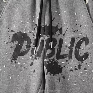 Pantalons de survêtement décontractés pour hommes de haute qualité, hiver, épaissis, taille élastique, style hip-hop, coupe ample, mi-longueur, avec motif de lettres - Product Image 3