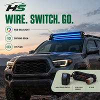Barre lumineuse LED RGB rétroéclairée HSSH de 30 pouces 150W avec interrupteur filaire pour éclairage tout-terrain pour camion, SUV, 4x4
