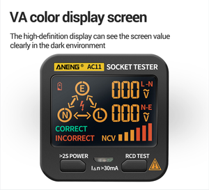 ANENG AC11 <b>Smart</b> LCD Digital Display <b>Socket</b> Tester EU UK US Multi-Version ABS Material 220V Voltage - Product Image 2