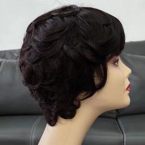 Offre Spéciale naturel Pixie Coupe perruque de cheveux humains <span class=keywords><strong>machine</strong></span> à <span class=keywords><strong>coudre</strong></span> faite perruques perruques de cheveux humains pour les femmes noires - Product Image 4