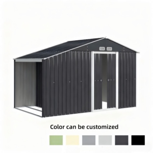 Caseta de Almacenamiento para Leña de Acero Galvanizado con Techo a Dos Aguas de 64 Pies Cuadrados, Impermeable, Fácil de Montar, Caseta Exterior Extendida - Product Image 5