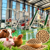 Ligne complète de production d'aliments pour volailles de petite taille pour ferme, moulin à marteaux pour aliments de bétail et de poulet
