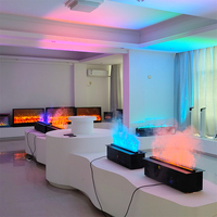 Cheminée électrique décorative à flamme simulée LED, humidifiante, réglable, multicolore RVB, sans surface chaude