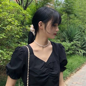 Collar de Perlas Naturales de Agua Dulce para Mujer Wenchi, Diseño Retro con Temperamento Francés, Cadena para Clavícula, Estilo Nicho Chino - Product Image 3
