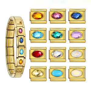 Vendita all'Ingrosso di Bracciali in Acciaio Inox da 9mm con Charm Italiani per Famiglia, Mamma, Papà e Bambini, per Creazione di Gioielli Fai-da-Te - Product Image 1