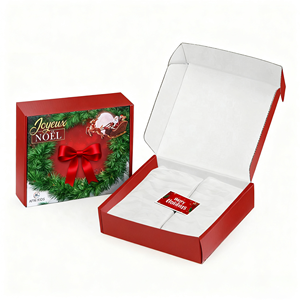 Hộp bưu phẩm sản xuất tùy chỉnh màu sóng kỳ nghỉ giáng sinh Quà Tặng vận chuyển hộp giấy với logo tùy chỉnh in - Product Image 1