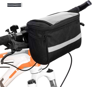 Borsa per Bicicletta con Tasca a Rete, <span class=keywords><strong>Cestino</strong></span> per Manubrio, Custodia per <span class=keywords><strong>Bici</strong></span> con Cinghia Regolabile ad Alta Capacità - Product Image 1