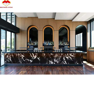 Bộ bàn ăn bằng đá cẩm thạch đen Calacatta chất lượng cao, bàn trà và đảo bếp bằng đá cẩm thạch màu đen bóng cho thiết kế nội thất - Product Image 4