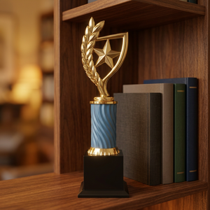 Premium Award Trophy Elegant Die Casting Metal Design Laser <b>Engraved</b> UV Printed for Honoring Winners Top-Performing Individuals - Product Image 1