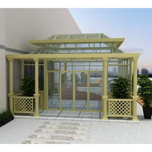 Di alta qualità 4 Sunrooms Free Standing Sun Room giardino in alluminio vetro Sun House