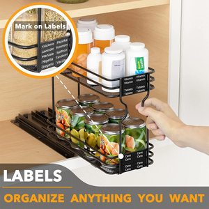 <span class=keywords><strong>Portaspezie</strong></span> da Cucina in Metallo con Ripiano Girevole Estraibile, Montaggio a Parete o su Mobile - Product Image 4