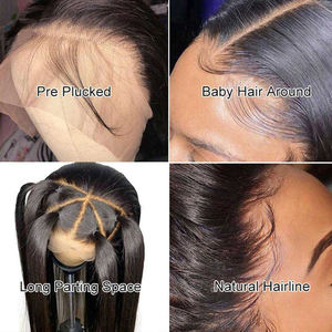 Perruque Lace Front Transparente 360 Haute Définition Sans Colle Cheveux Vierge Brésiliens 100% Naturels Longue Longueur pour Femme - Product Image 5