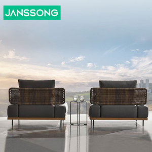 Ensemble de canapés de jardin en rotin synthétique haut de gamme sur mesure, canapé modulaire en osier, style italien moderne, luxe, patio, jardin - Product Image 5