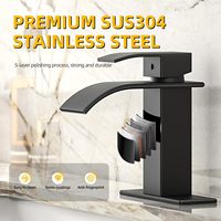 Robinet de lavabo cascade moderne et minimaliste en ABS, mitigeur monocommande avec valve en céramique, à poser sur comptoir de salle de bain, eau chaude et froide double usage